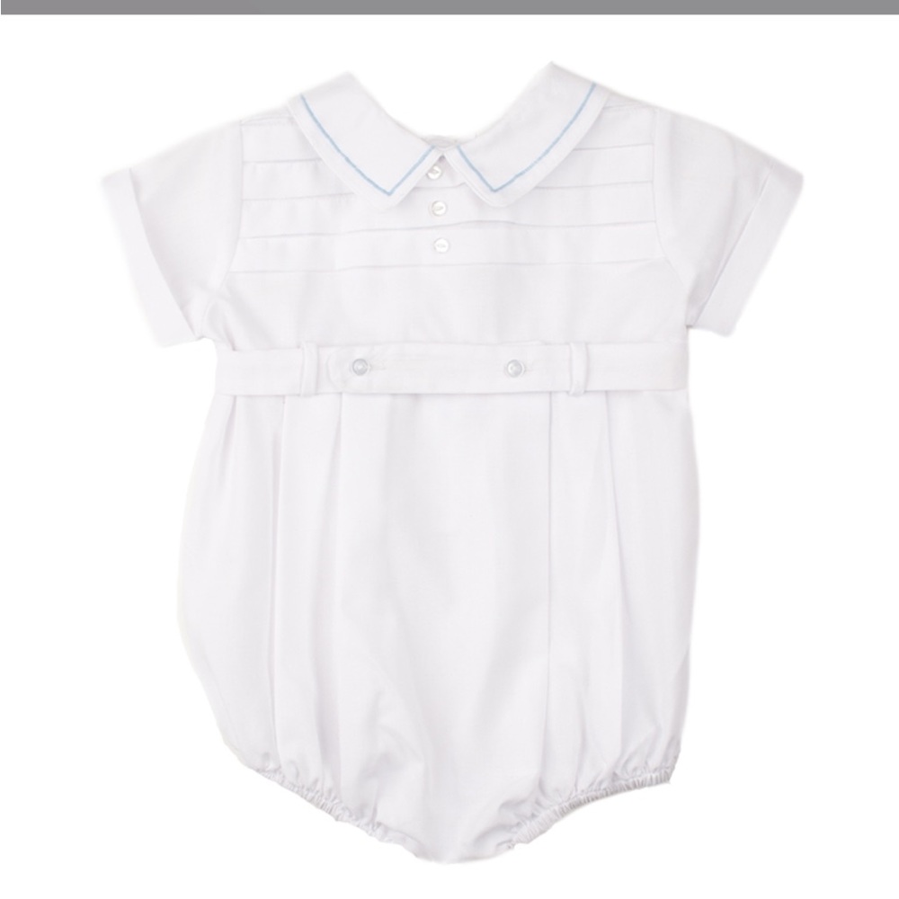 Feltman Brothers Belted Creeper Bubble with Horizontal Pleat 6 months